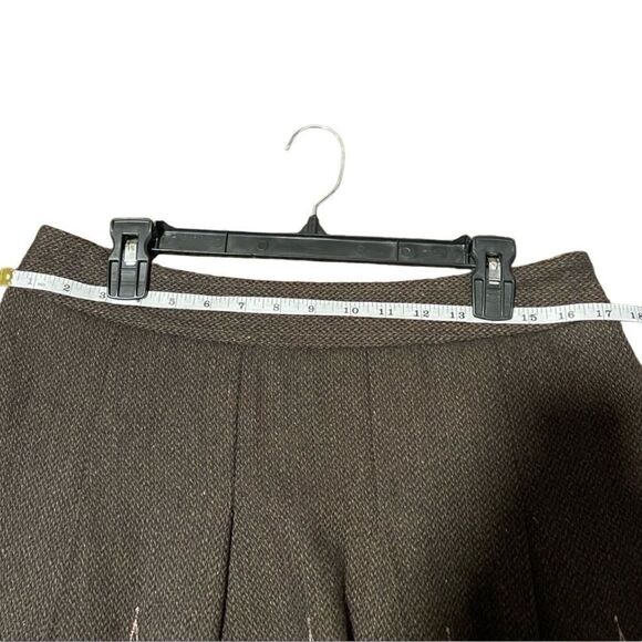 Ann Taylor LOFT- Brown Tweed Embroidered Hemline Women’s Lined Skirt, Size 10 - Picture 8 of 11